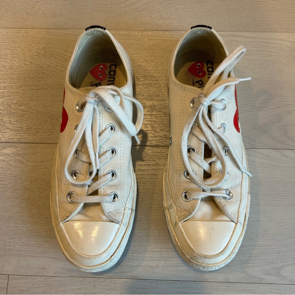 Converse Comme Des Garçons PLAY Low-Top Sneakers Women’s Size 6 - Picture 5 of 12